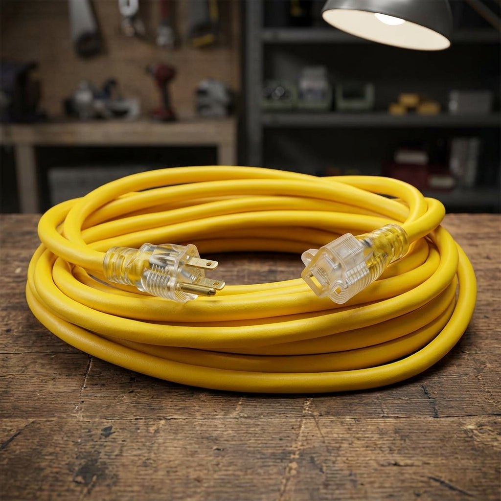 25 ft. 12/3 Heavy-Duty Extension Cord with Lighted End