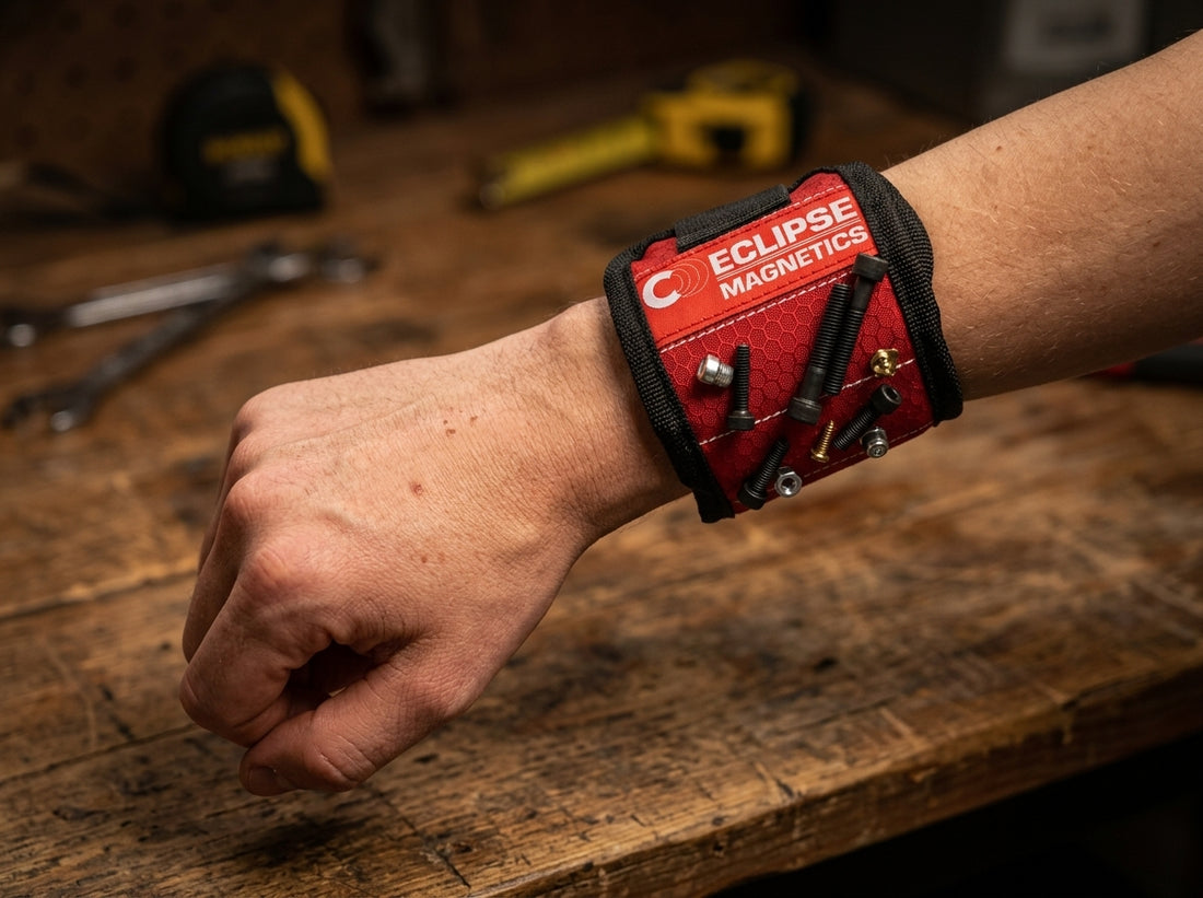Magnetic Wristband for Screws, Nails, and Bits