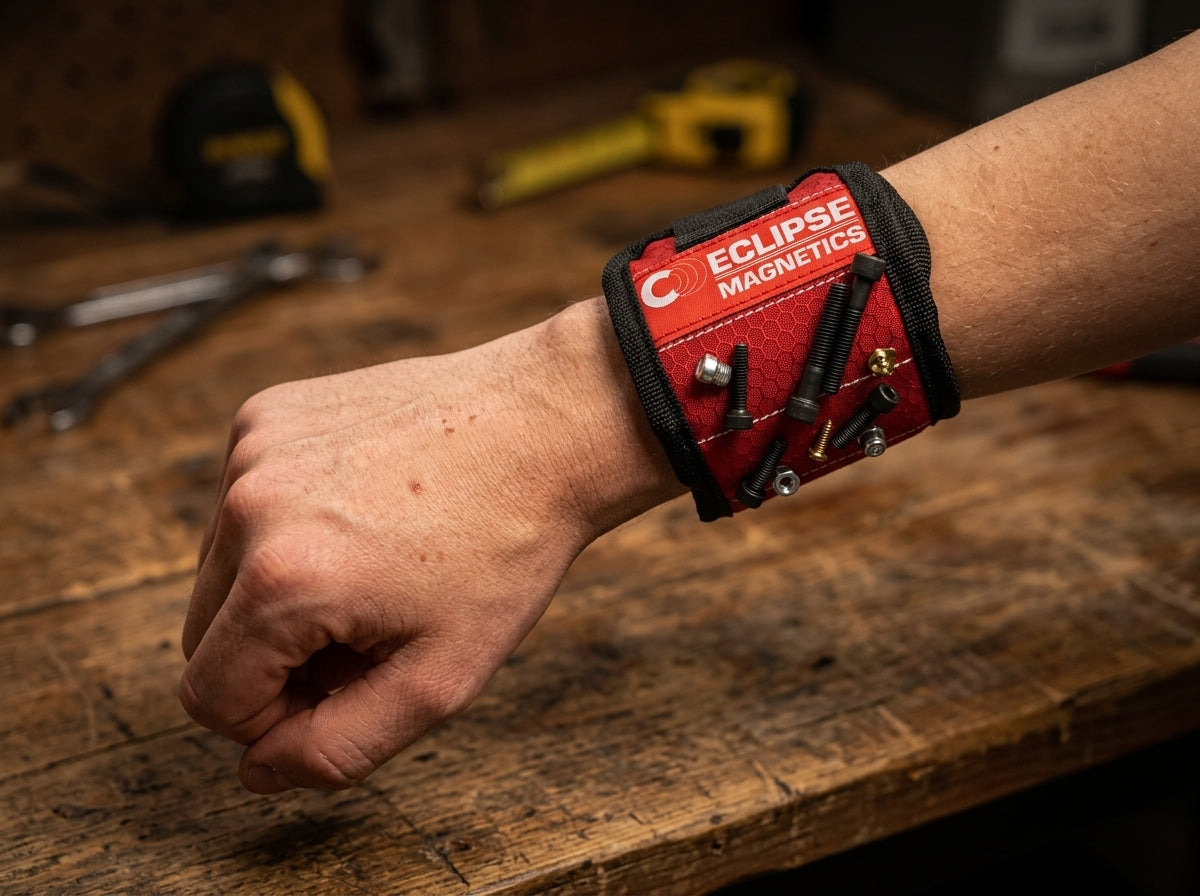 Magnetic Wristband for Screws, Nails, and Bits